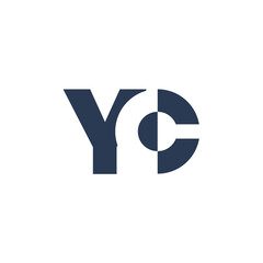 Poster - The image shows a logo design of a monogram with initial letters YC in dark color in simple flat style that looks clean and modern on a white background