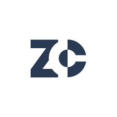 Poster - The image shows a logo design of a monogram with initial letters ZC in dark color in simple flat style that looks clean and modern on a white background