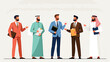 © Nur - Arab and Western businessmen in a professional meeting vector illustration