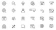 © gfxboss - Website line icon set. Containing web design, internet, content, SEO, hosting, blog, homepage, e-commerce line icon collection set.