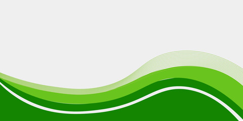 Poster - Abstract White and Green wave wide background banner,vector illustration.