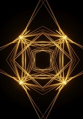 Poster - Captivating symmetrical light display on black backdrop creating geometric artform brilliance