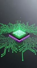 Poster - Futuristic Microchip Innovation Circuitry: Empowering Global Technological Advancement