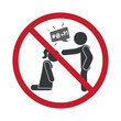 © AndiPoe - Isolated prohibition sign of a man yelling and verbally abusing a woman, symbolic warning of domestic violence, promoting awareness to protect women’s rights.