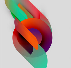 Poster - abstract colorful shapes overlap, creating dynamic visual flow. gradients blend hues, forming modern