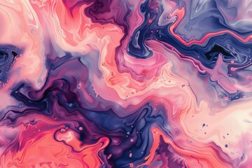 Poster - Swirling pink and purple hues create a mesmerizing marble effect, perfect for backgrounds and adding a touch of elegance