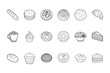 © Bappaditya Roy - Collection line art illustrations baked goods pastries bread baguette