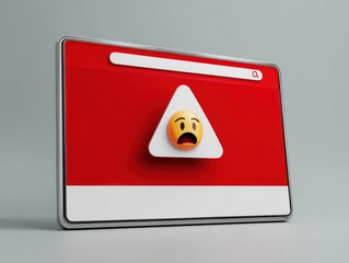 Poster - Error web page with surprised emoji illustration
