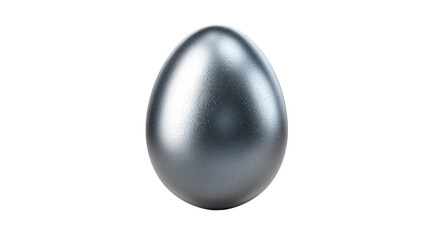 Sleek silver egg on transparent background for creative projects
