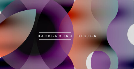Poster - Abstract fluid shapes overlap, creating vibrant purple, orange hues. Text reads background design centered within composition.