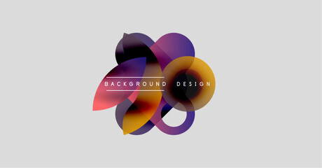 Poster - Abstract colorful shapes overlap, creating dynamic visual effect. Text reads background design within composition.