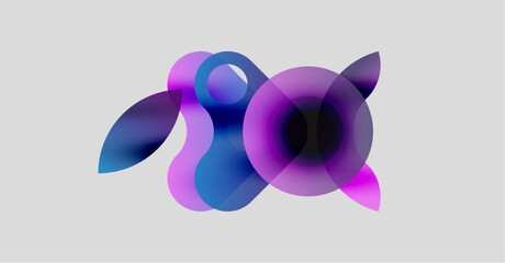 Poster - Abstract shapes overlap, creating vibrant color blends. Soft gradients suggest fluidity, depth, modern design aesthetic.