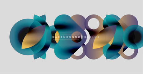 Poster - Abstract colorful shapes overlap, creating dynamic visual effect. Text reads background design centered within composition.