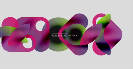 Poster - abstract colorful shapes overlap, creating dynamic visual composition. soft gradients, modern design