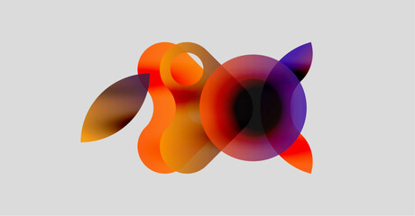 Poster - Abstract colorful shapes overlap, creating dynamic visual composition. Warm tones blend with cool hues. Modern design element.