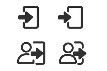 Fototapete - Login and logout vector icon set. User account sign in, sign out symbol collection. Graphic element for web, app, UI, UX interface button design. Member access concept.