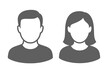 © Elisabeth - Man and woman user profile avatar icon set. Male and female face silhouette. Person placeholder symbol. People gender vector illustration for web design or business concept.