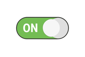Fototapete - Vector On Off toggle switch button. User interface slider for web and mobile apps. Green power control in active position. Flat design icon isolated on transparent.