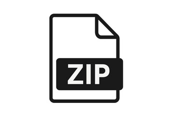 Fototapete - Zip file icon. ZIP archive file extension symbol. Vector illustration for computer data compression. Compressed document pictogram for web and application UI design.