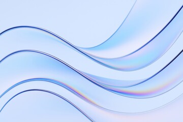 Aufkleber - smooth, translucent curves gracefully flow across a light blue backdrop, creating a mesmerizing visu