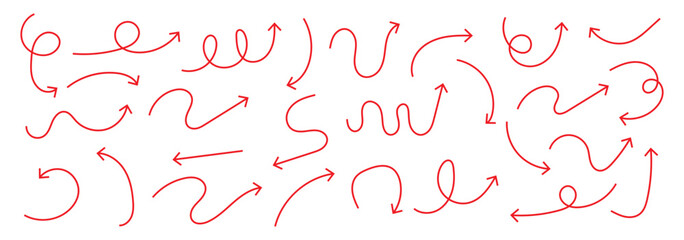 Leinwandbilder - Hand drawn vector arrows doodle set on white background. design element vector illustration.
