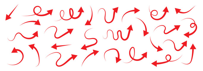 Leinwandbilder - Hand drawn vector arrows doodle set on white background. design element vector illustration.