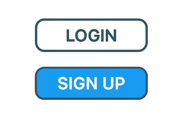 Poster - Login and Sign Up buttons vector set. Modern flat design UI/UX web element. Concept for user interface, account access, registration, mobile app, sign in, and join now.