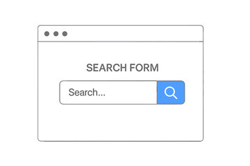 Poster - search form template for website design. isolated user interface element with search bar and button.