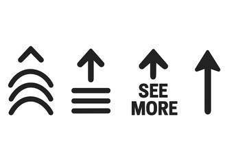 Aufkleber - Swipe up icon set for social media stories. See more button collection with arrows. Vector illustration for website, app, or blog design. UI UX graphic element on transparent background.