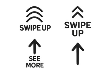 Aufkleber - swipe up icon set. stories button, see more, arrow up. social media concept for blogger. scroll up f