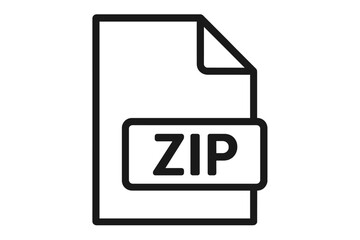 Aufkleber - zip file icon vector. zip archive file extension symbol. document compression and data storage conce