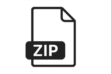 Aufkleber - zip file icon vector. document format label. zip archive file extension icon. compressed data symbol