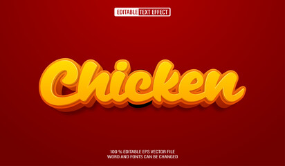 Poster - Editable 3d text style effect - Chicken text effect Template