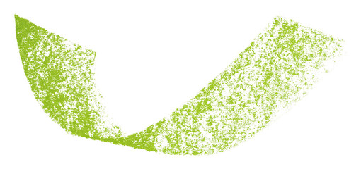 Green crayon brush stroke isolated on transparent background