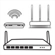 © Habib - Wireless router and network equipment line art