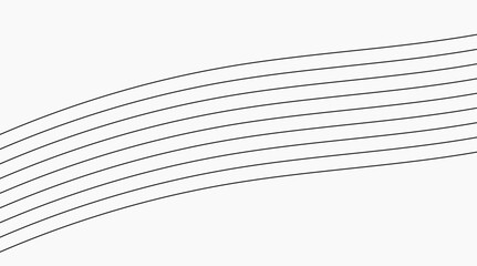 Wall Mural - Abstract curved wave lines background. Clean black flowing stripe pattern on light surface for modern layouts, poster design, digital banners, UI accents, and abstract overlays.
