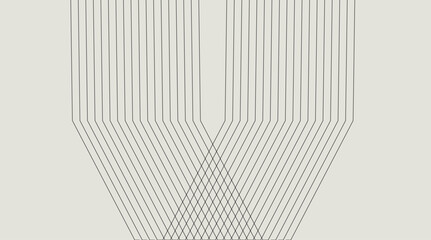 Wall Mural - Abstract geometric overlapping line pattern. Symmetrical sharp angle design in black lines for posters, digital layouts, modern branding, sci-fi backgrounds, and graphic accents.