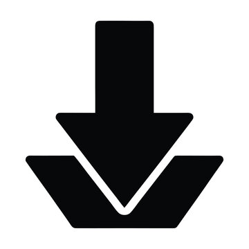 Download Now Icon Free Vector Image Simple Arrow Graphic on White Background