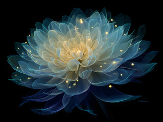 Poster - Glowing flower, digital art