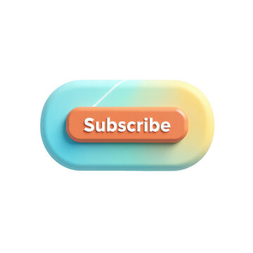 Modern, three-dimensional subscribe button.