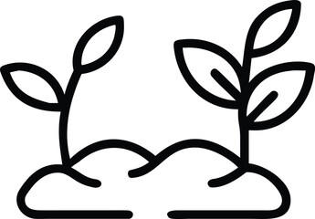 Poster - Two Stylized Plants Silhouette minimalist icon