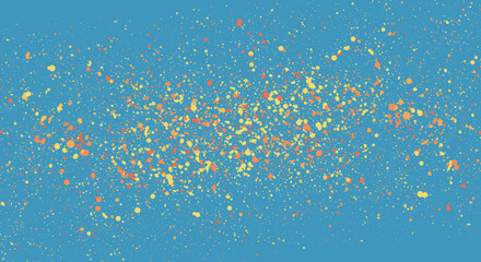 Poster - Colorful abstract background with dots in yellow and orange on blue  