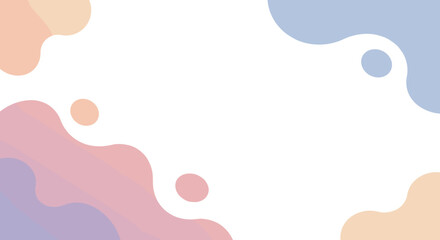 Poster - Abstract pastel fluid shapes with gradients on white background  