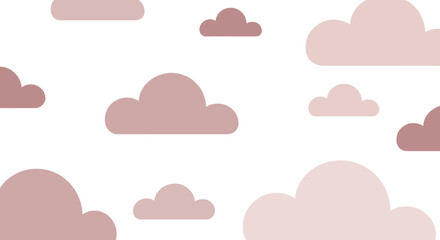 Poster - Soft pink cloud pattern on white background in minimalist style  