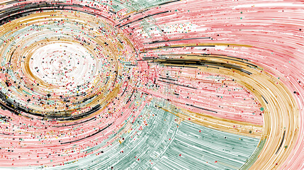 Poster - Abstract colorful painting with swirls and texture on canvas  