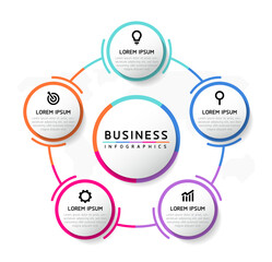 Fototapete - Vector business Presentation Connecting Steps Infographic Template