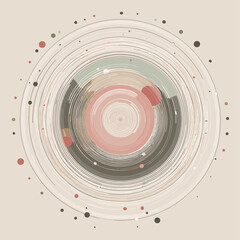 Poster - Abstract circular background with soft colors and textured patterns  