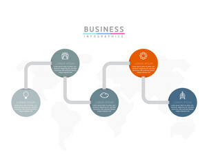 Fototapete - Vector business Presentation Connecting Steps Infographic Template