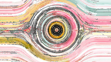 Poster - Abstract circular design with swirling colors in pastel shades  