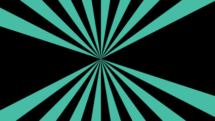 Poster - Abstract bold radial burst design with teal and black triangular rays. Starburst or explosion-like optical effect with dramatic, graphic, and modern appearance. Visuals, tech posters, energetic backgr